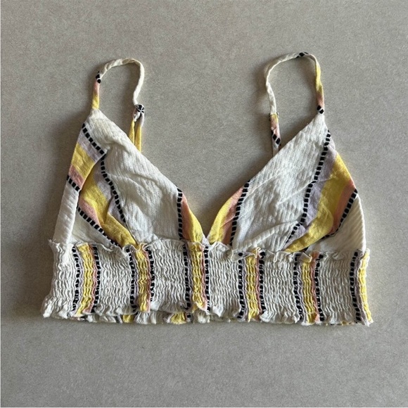 Topshop Smocked Stripe Bralette - Picture 2 of 5